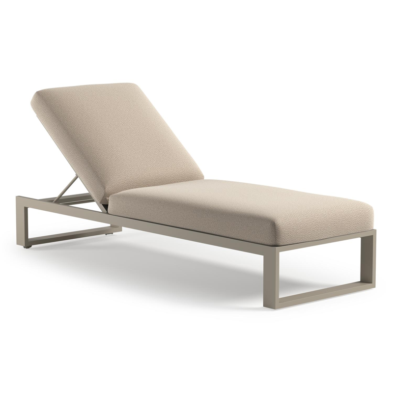 Verato verstelbaar ligbed in beige aluminium met lopi sand all weather sunbrella® luxe