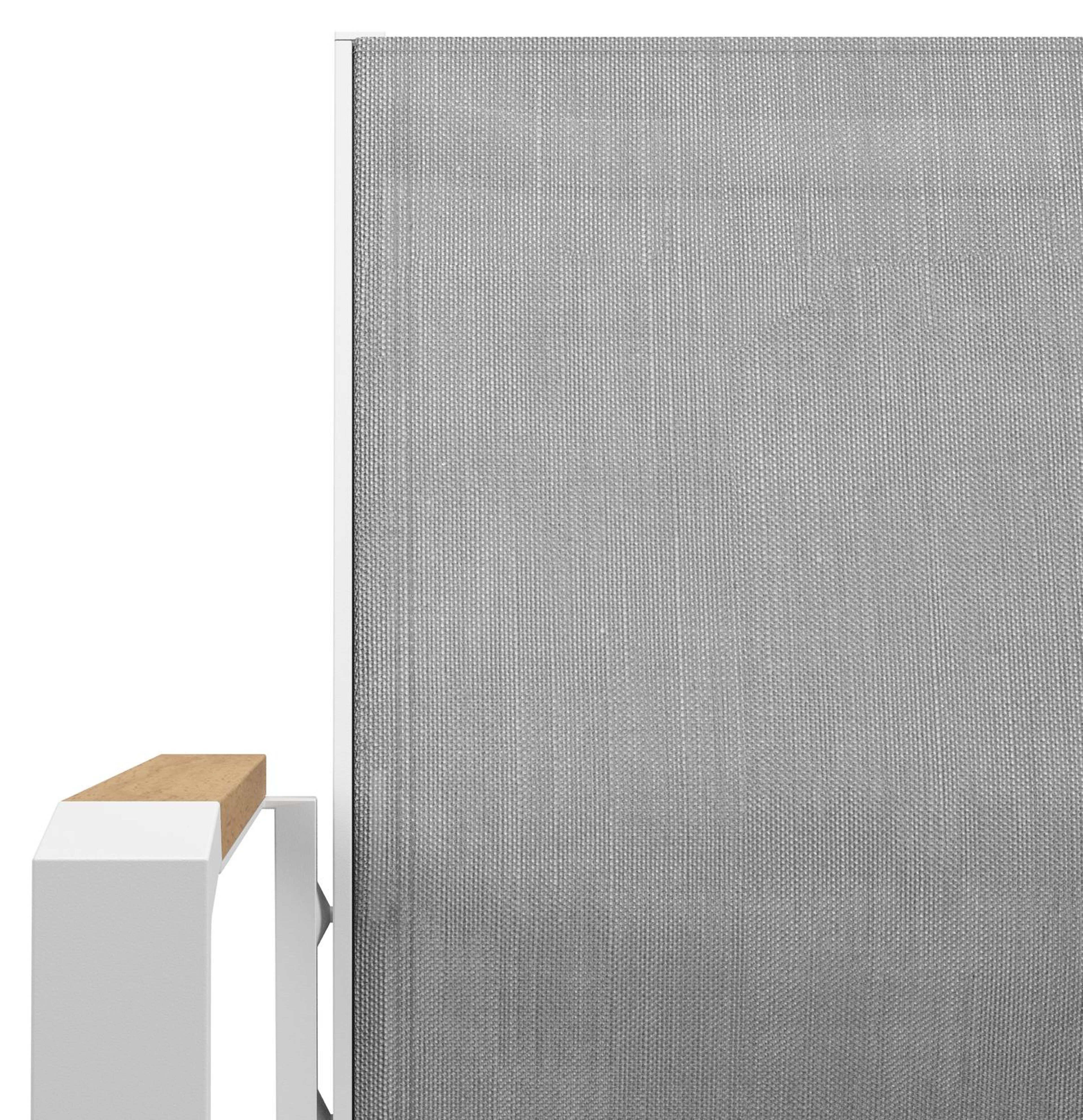 Toma tuinset in wit aluminium en polywood met 4 stapelbare Bahia tuinstoelen