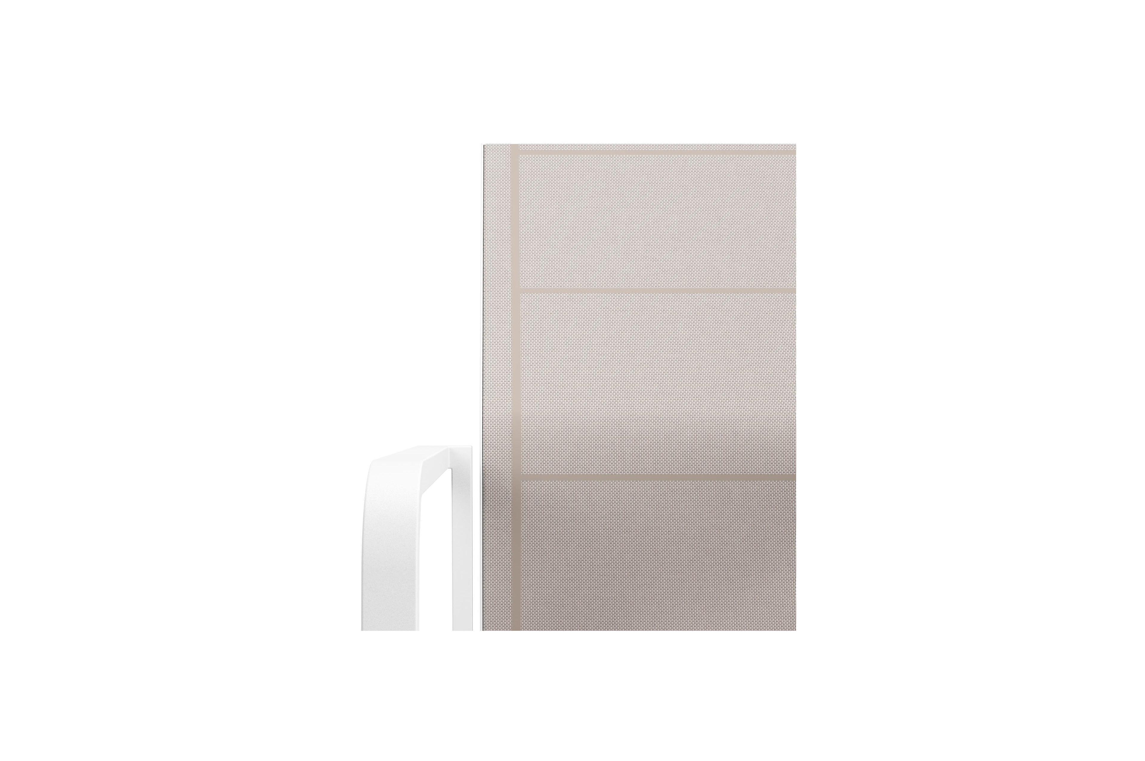 Como stapelbare tuinstoel in wit aluminium en beige textilene