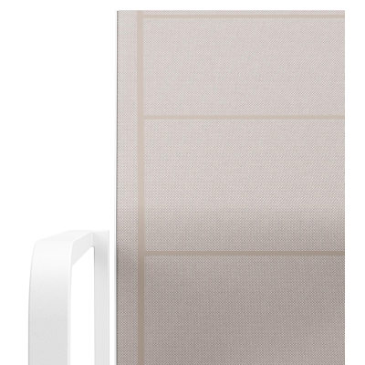 Como stapelbare tuinstoel in wit aluminium en beige textilene