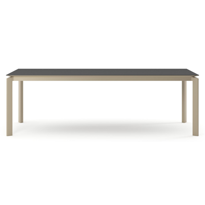 Cirello tuintafel rechthoekig in beige aluminium en volkeramiek Nero Black - L 240 x B 100 x H 74.5 cm