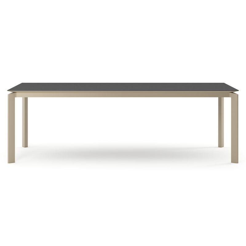 Cirello tuintafel rechthoekig in beige aluminium en volkeramiek Nero Black - L 240 x B 100 x H 74.5 cm