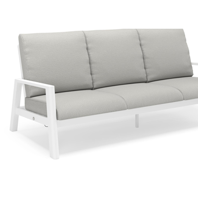 Cirello loungebank 3-zit in wit aluminium met savane nimbus all weather sunbrella® luxe kussen