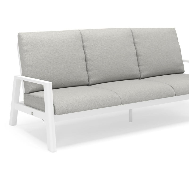 Cirello loungebank 3-zit in wit aluminium met savane nimbus all weather sunbrella® luxe kussen