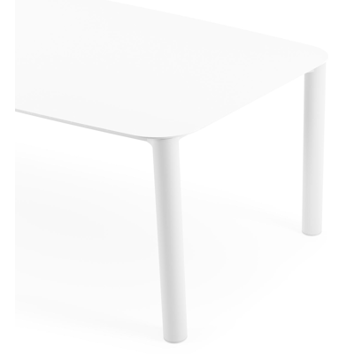 Orso tuintafel bootvorm in wit aluminium en volkeramiek arctic white - L 255 x B 115 x H 75 cm