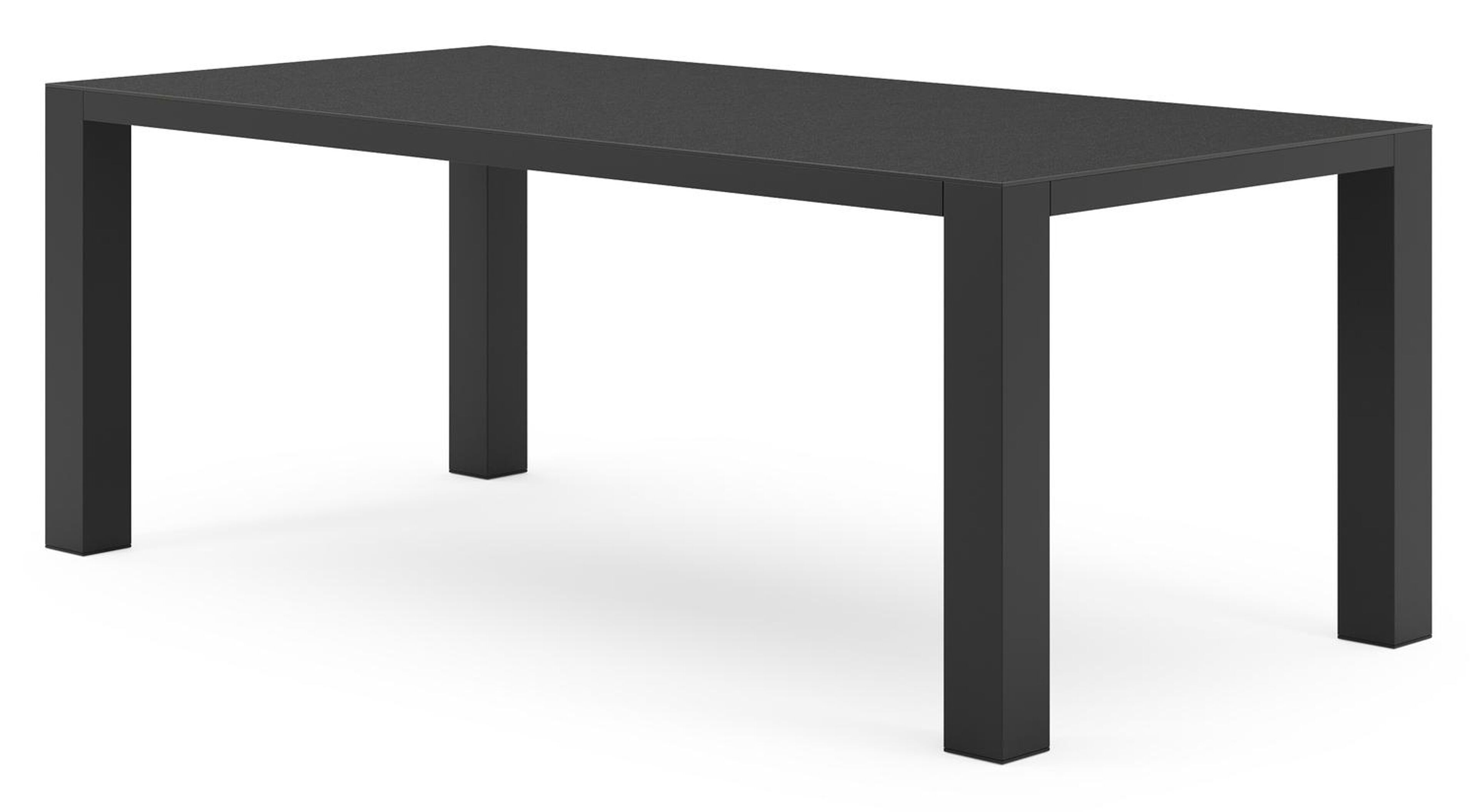 Nano tuintafel rechthoekig in zwart aluminium en volkeramiek nero black - L 200 x B 100 x H 75 cm