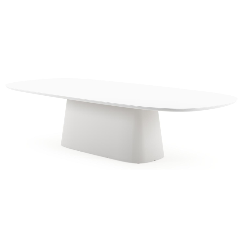 Amico tuintafel bombo xl in wit aluminium en volkeramiek Arctic White - L 320 x B 148 x H 73.5 cm