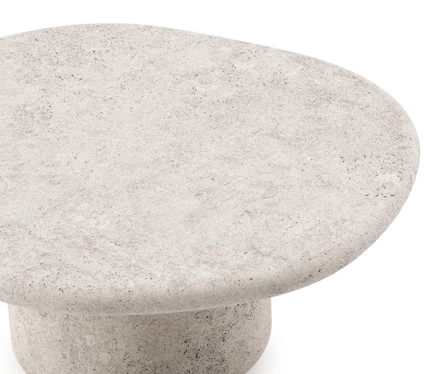 Table de basse Globo en béton beige - Dia. 80 x H 33 cm