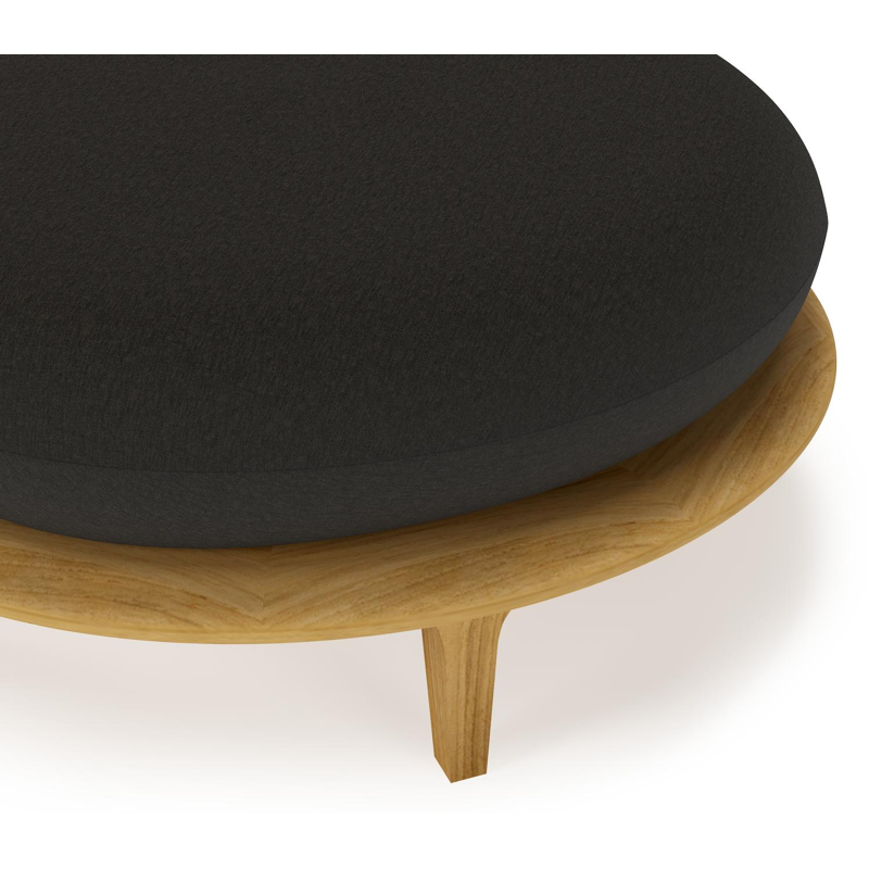 Bomero poef in teak met heritage char all weather sunbrella® luxe kussen