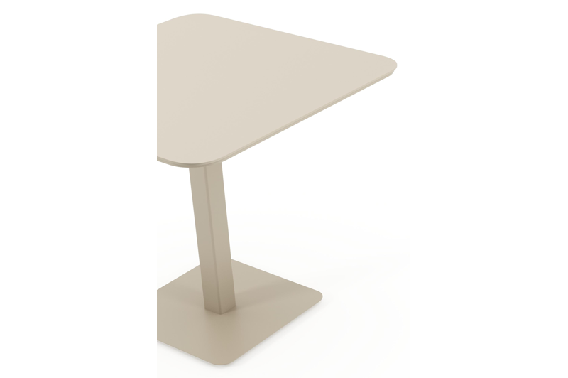Fano inklapbare tuintafel afgerond vierkant in beige aluminium - L 80 x B 80 x H 73 cm