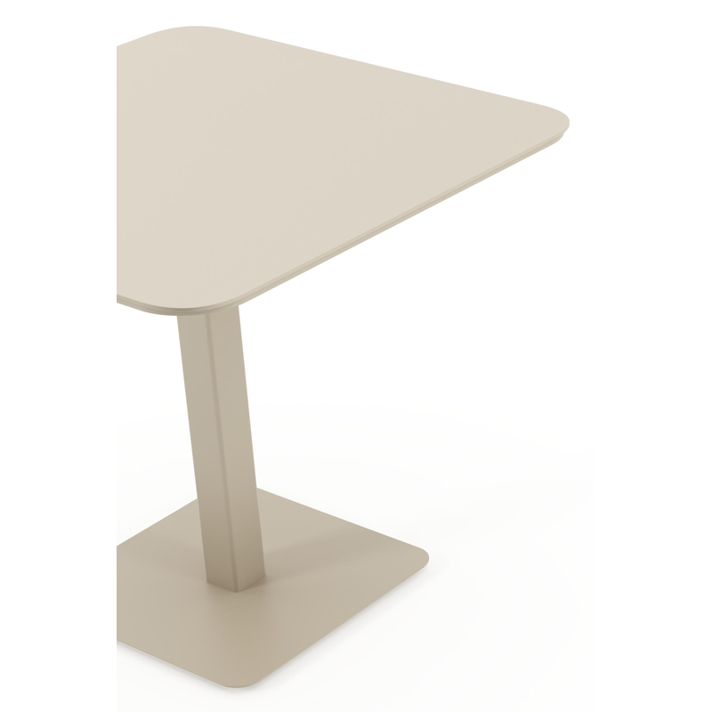 Fano inklapbare tuintafel afgerond vierkant in beige aluminium - L 80 x B 80 x H 73 cm