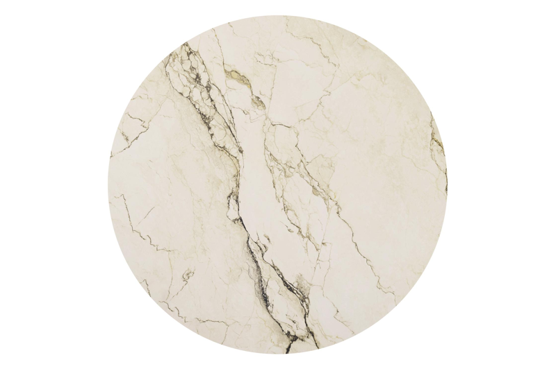 Amico tuintafel rond in wit aluminium en volkeramiek Colorado Dunes - Dia. 148 x H 73.5 cm