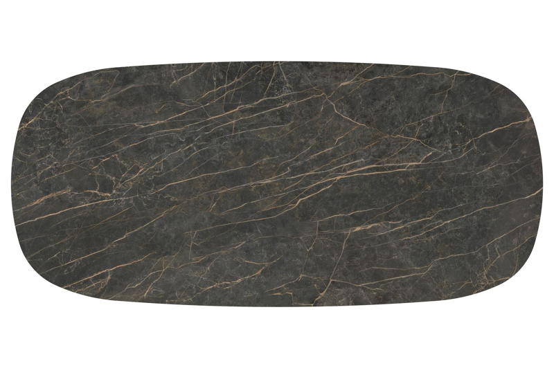 Amico tuintafel bombo xl in wit aluminium en volkeramiek Black Obsession - L 320 x B 148 x H 73.5 cm