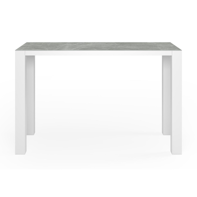 Nano bartafel in wit aluminium en volkeramiek zaha stone - L 170 x B 70 x H 106 cm