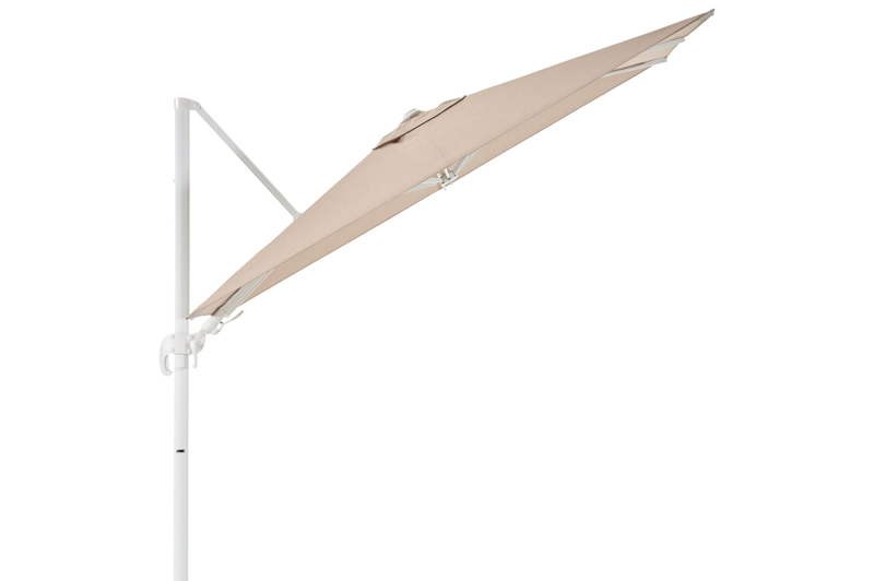 Avola zweefparasol met tiltfunctie in wit aluminium met rustic weather+ softtouch parasoldoek - L1 200 x L2 300 cm (zonder voet)