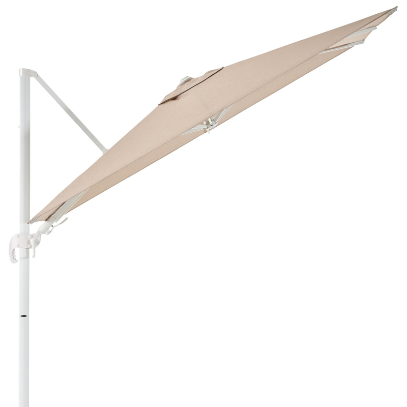 Avola zweefparasol met tiltfunctie in wit aluminium met rustic weather+ softtouch parasoldoek - L1 200 x L2 300 cm (zonder voet)