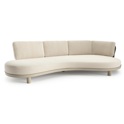 Donato loungebank in beige aluminium met althea off white all weather cosytica kussen