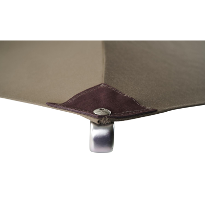 Pescara staanparasol in  teak met coffee polyester parasoldoek - Dia. 350 cm (zonder voet)