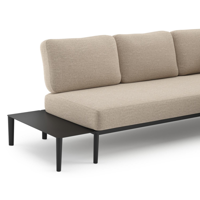 Tolosa loungehoek in zwart aluminium met rustic weather+ softtouch kussens en loungetafel