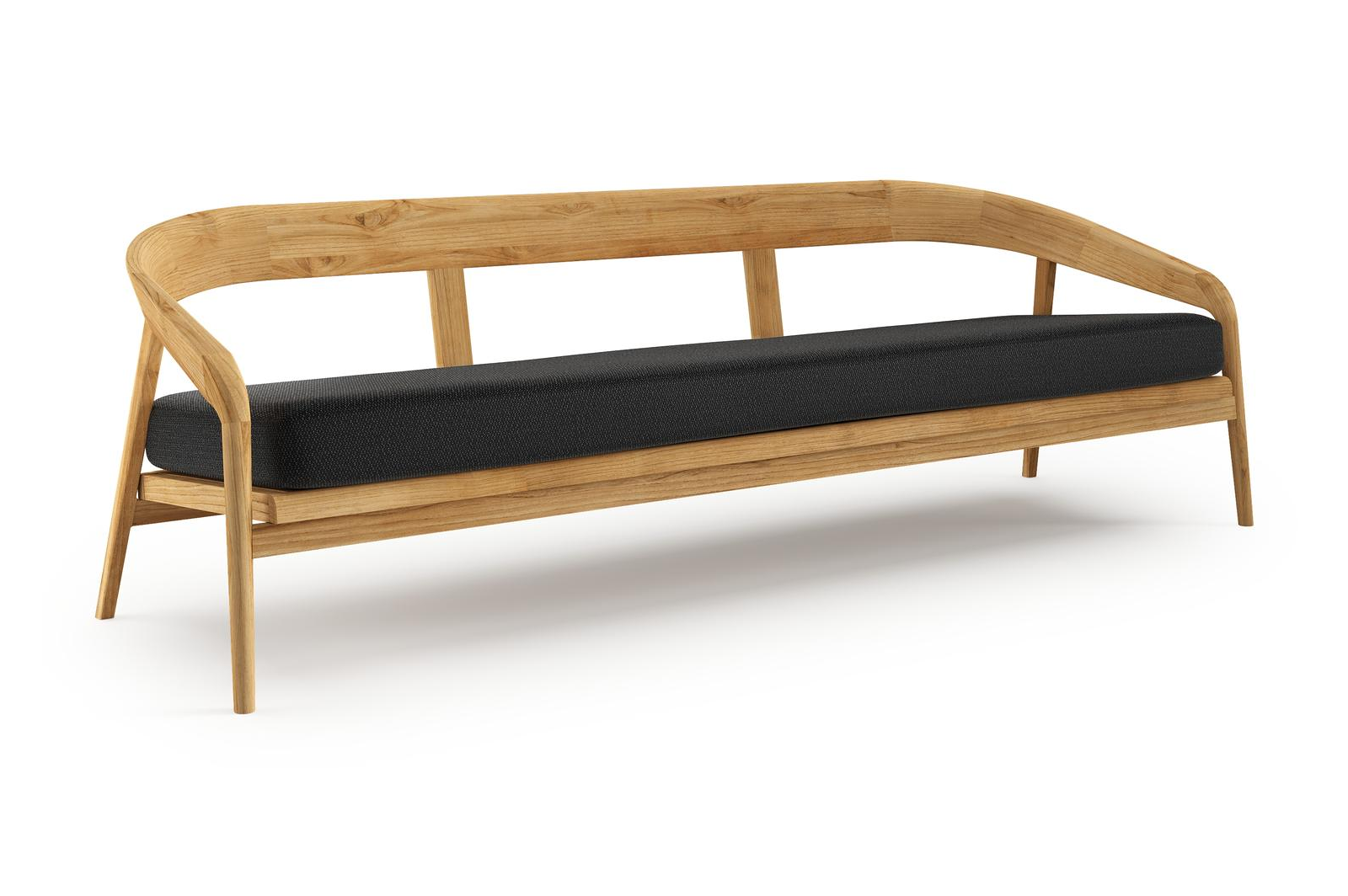 Lacrima loungebank in teak met lopi baribal all weather Sunbrella® luxe kussen