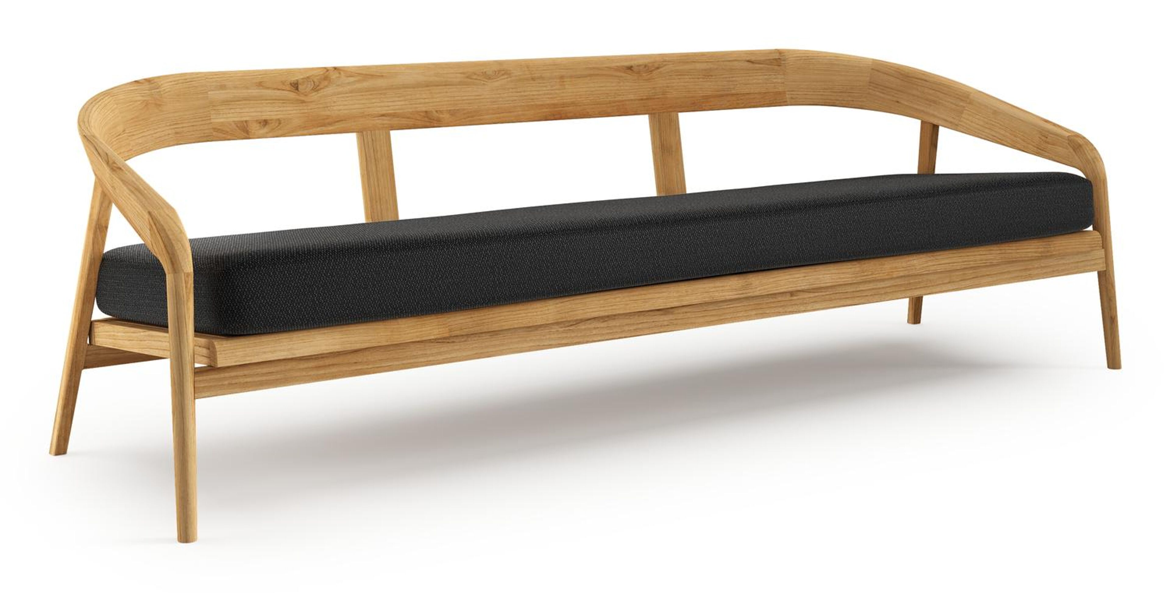 Lacrima loungebank in teak met lopi baribal all weather Sunbrella® luxe kussen