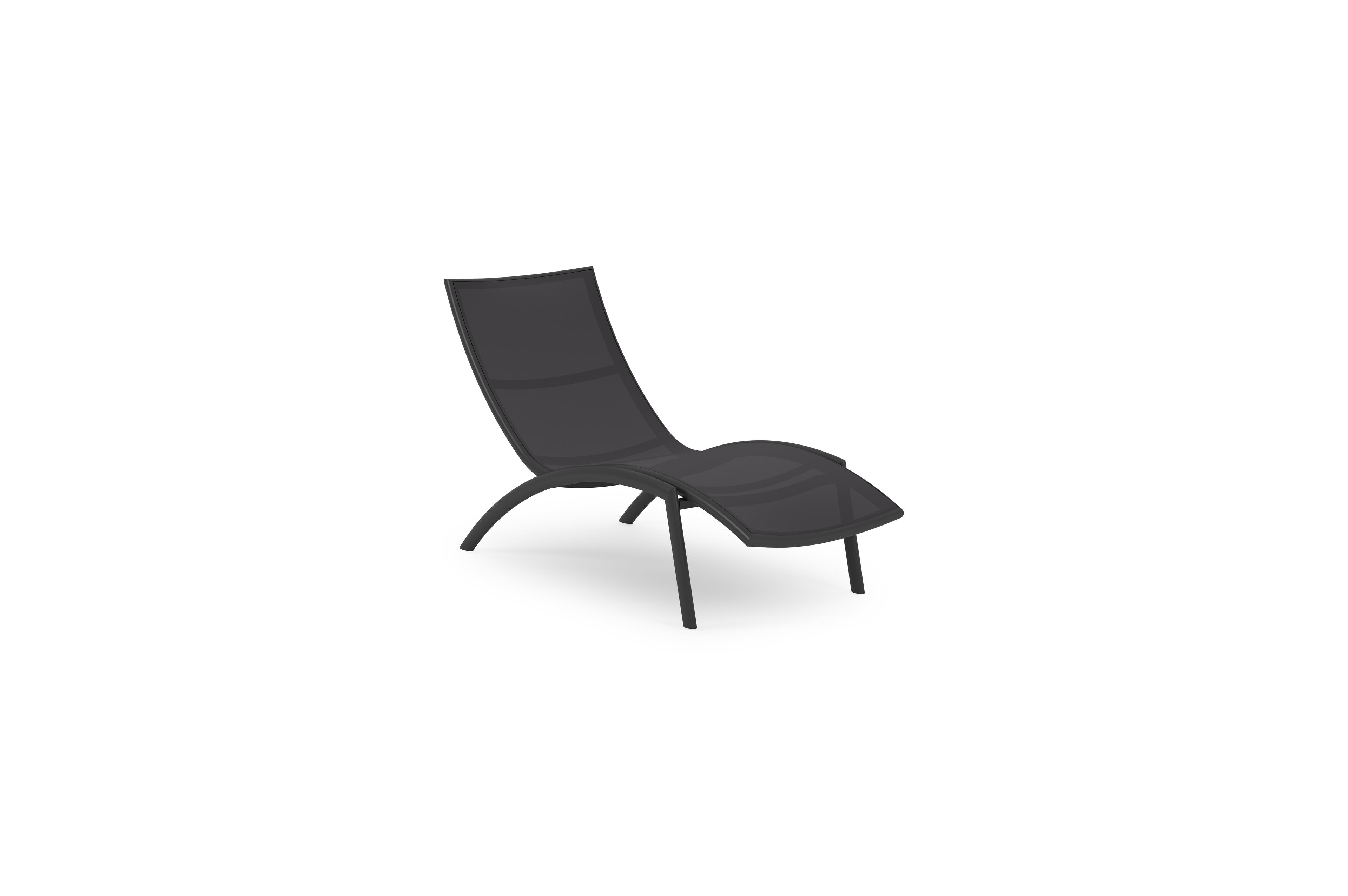 Siena ligbed in zwart aluminium en zwart textilene