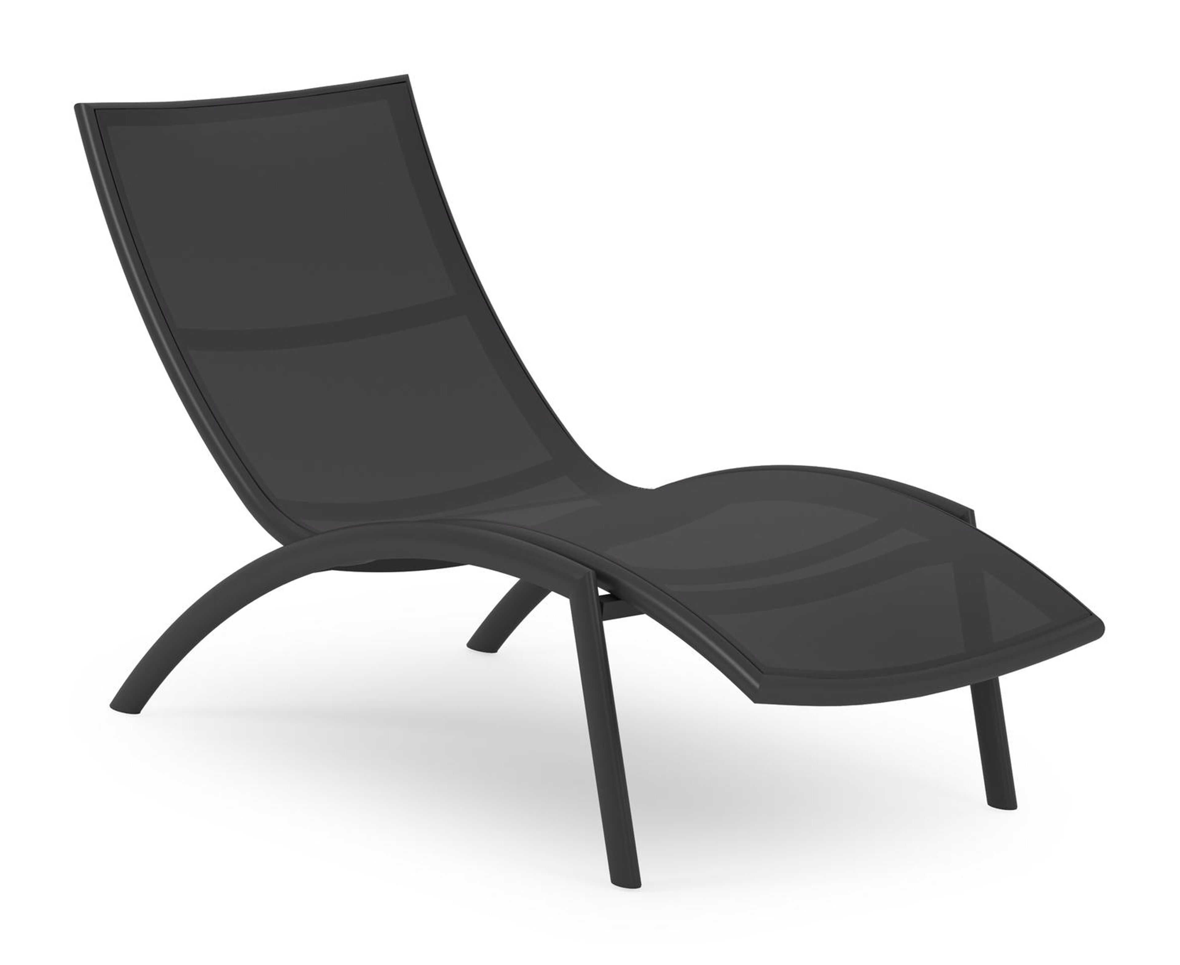 Siena ligbed in zwart aluminium en zwart textilene