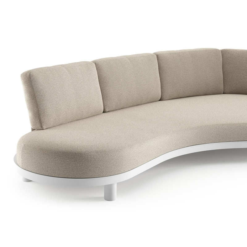 Donato loungebank in wit aluminium met catania sand All Weather Cosytica kussen
