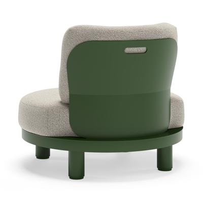 Donato loungestoel in groen aluminium met all weather solica Firenze Sand kussen