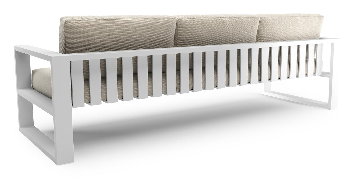 Verato loungebank in wit aluminium met althea off white all weather cosytica kussen