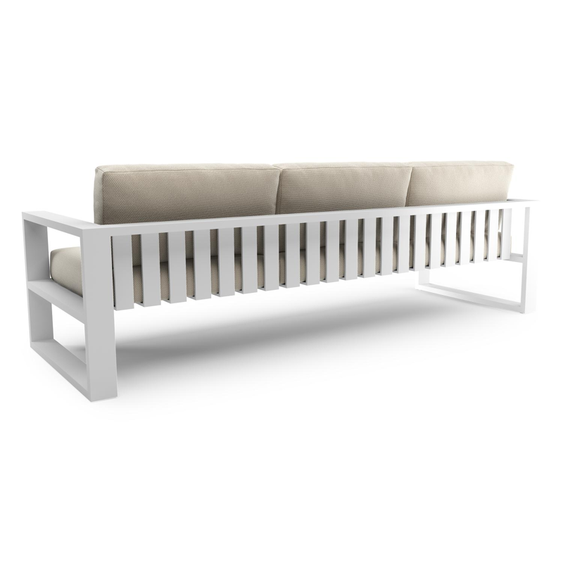 Verato loungebank in wit aluminium met althea off white all weather cosytica kussen