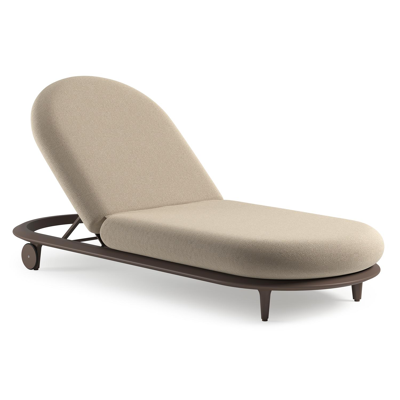 Bomero verstelbaar ligbed in wit aluminium met althea chalk all weather cosytica