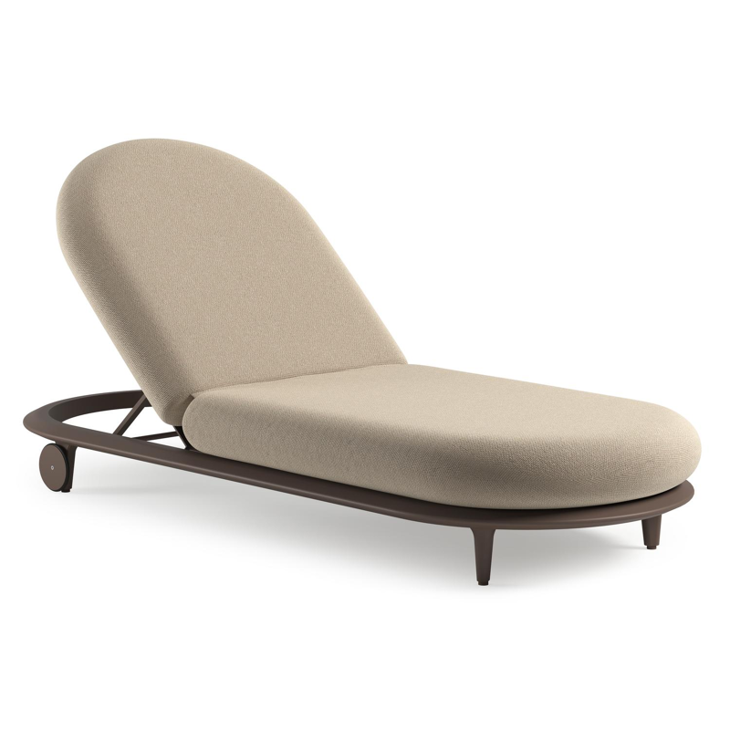 Bomero verstelbaar ligbed in taupe aluminium met althea chalk all weather cosytica