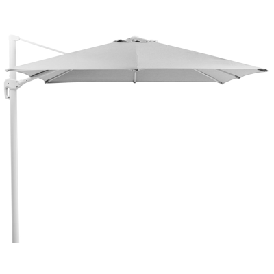 Parasol pendant Rufina avec fonction tilt en aluminium blanc avec toile de parasol en all weather sunbrella® luxe natte charcoal chine - Larg1 300 x Larg2 300 cm (sans pied de parasol)