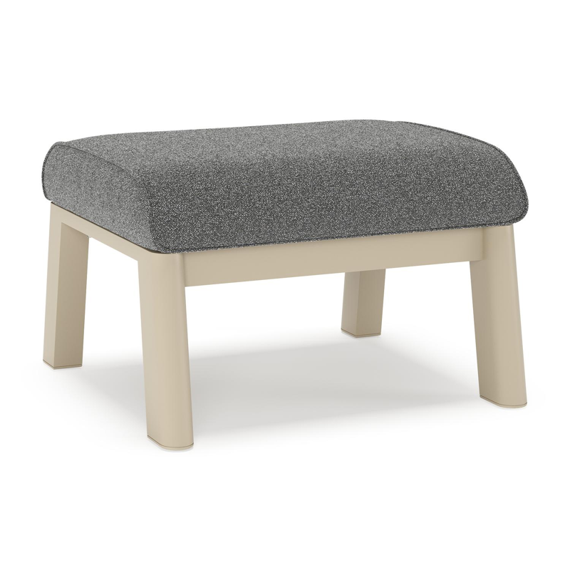 Pouf Cirello en aluminium beige et coussins en all weather cosytica catania black