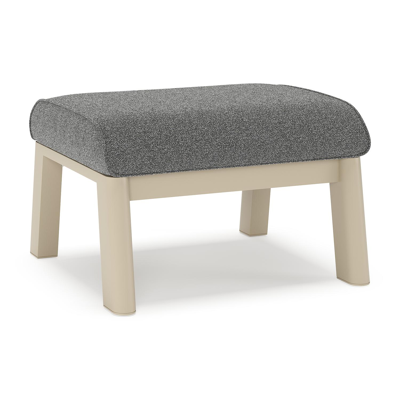 Cirello poef in beige aluminium met catania black all weather cosytica kussen