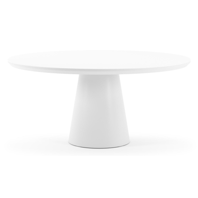 Donato tuintafel in wit aluminium en volkeramiek arctic white - Dia. 148 x H 76 cm