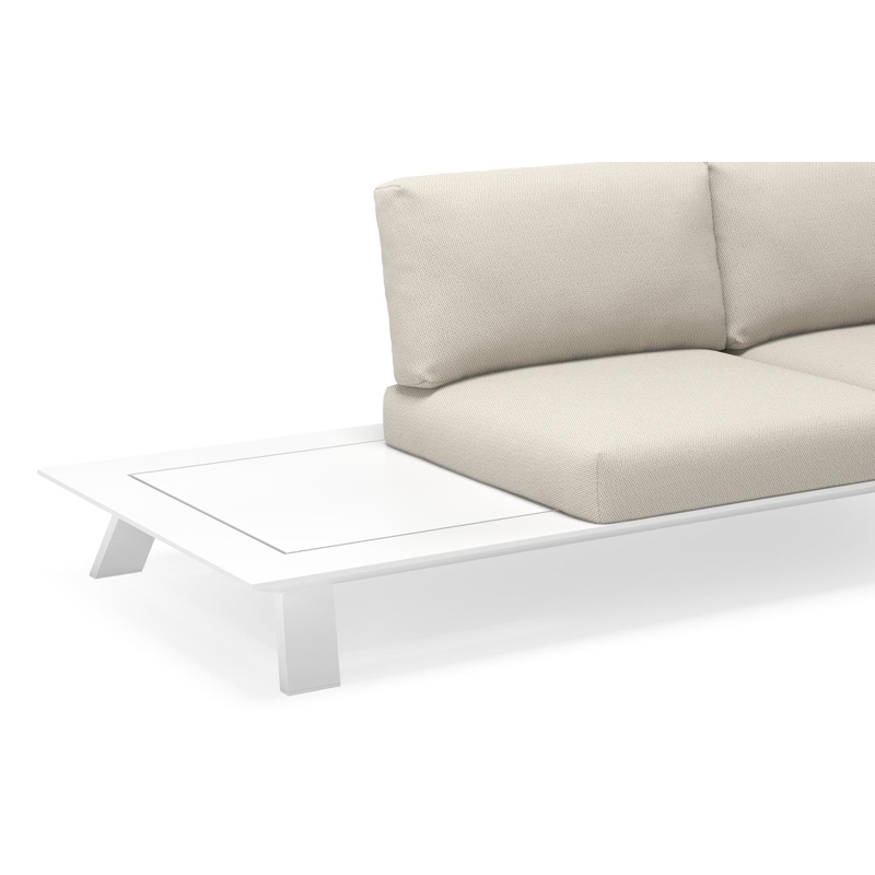 Cesano loungehoek in wit aluminium met chartres pewter all weather sunbrella® luxe kussens