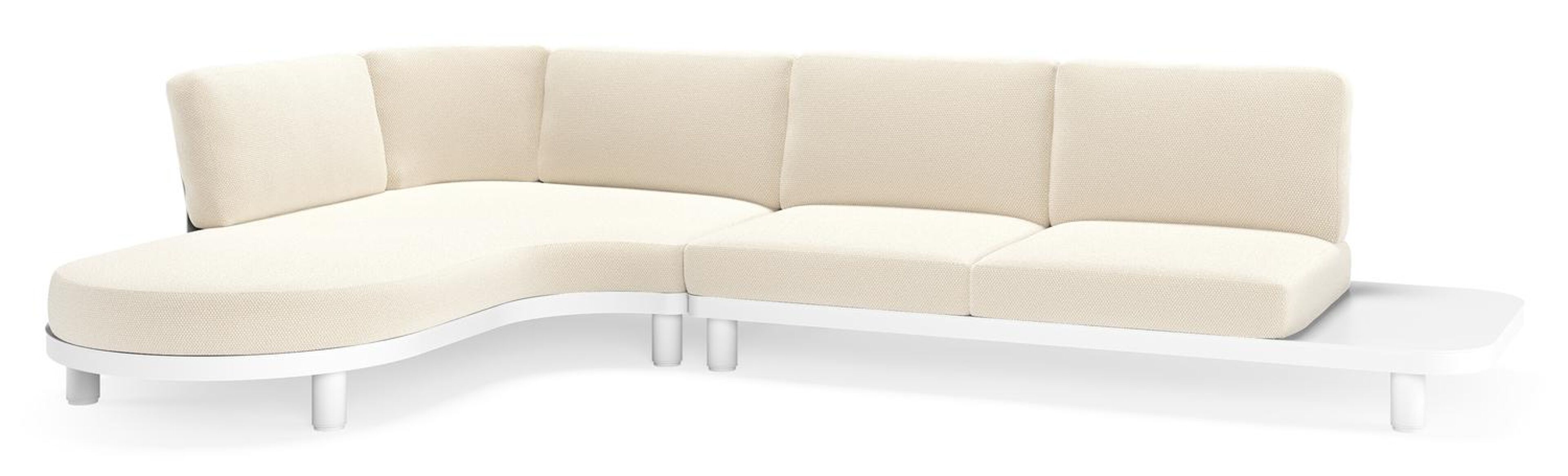 Donato loungehoek in wit aluminium met all weather cosytica Althea Off White kussen