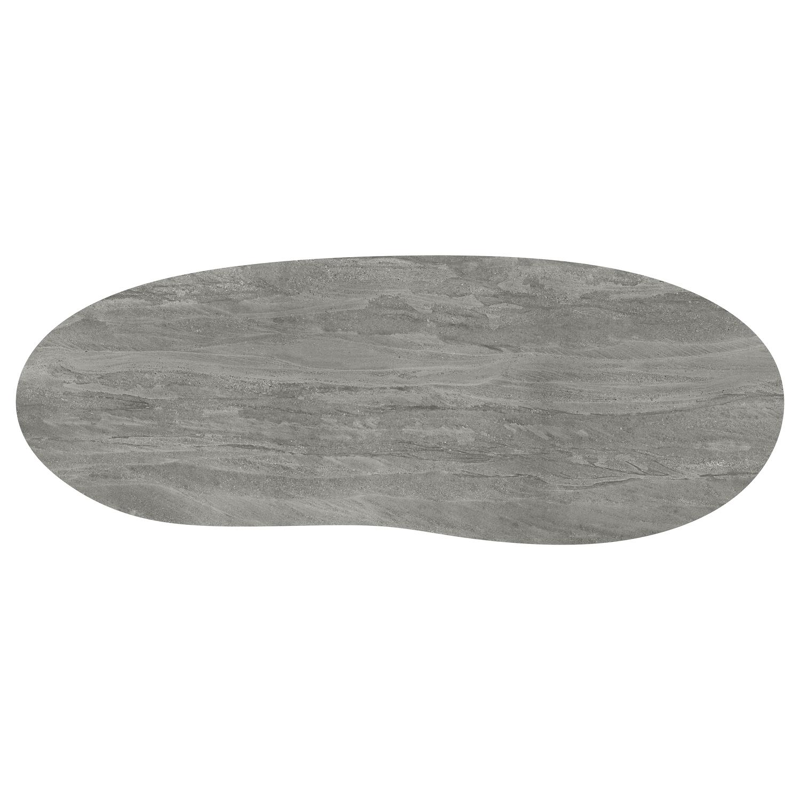 Amico tuintafel organisch in beige aluminium en volkeramiek Aspen Grey - L 320 x B 120 x H 73.5 cm