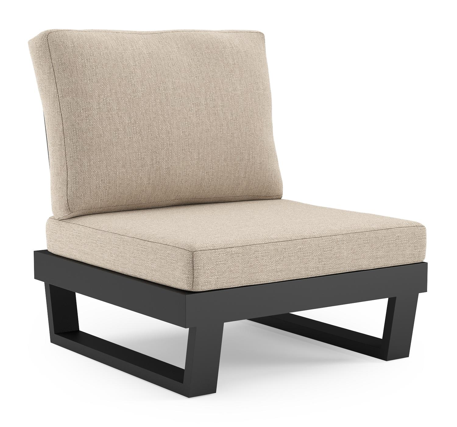 Modica loungestoel in zwart aluminium met rustic weather+ softtouch kussen