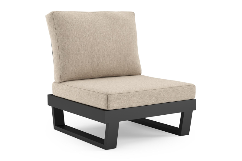 Modica loungestoel in zwart aluminium met rustic weather+ softtouch kussen