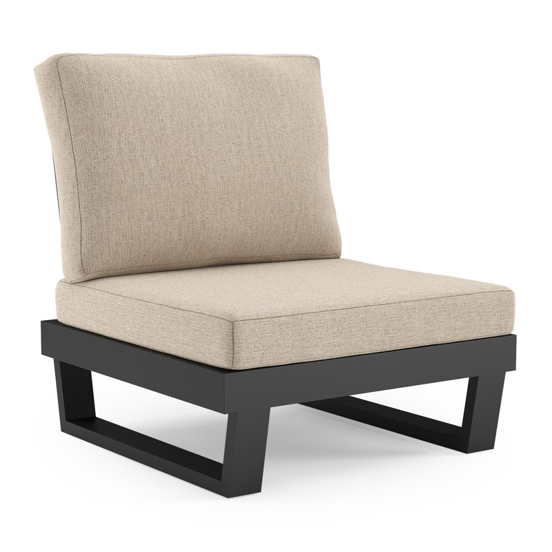 Modica loungestoel in zwart aluminium met rustic weather+ softtouch kussen