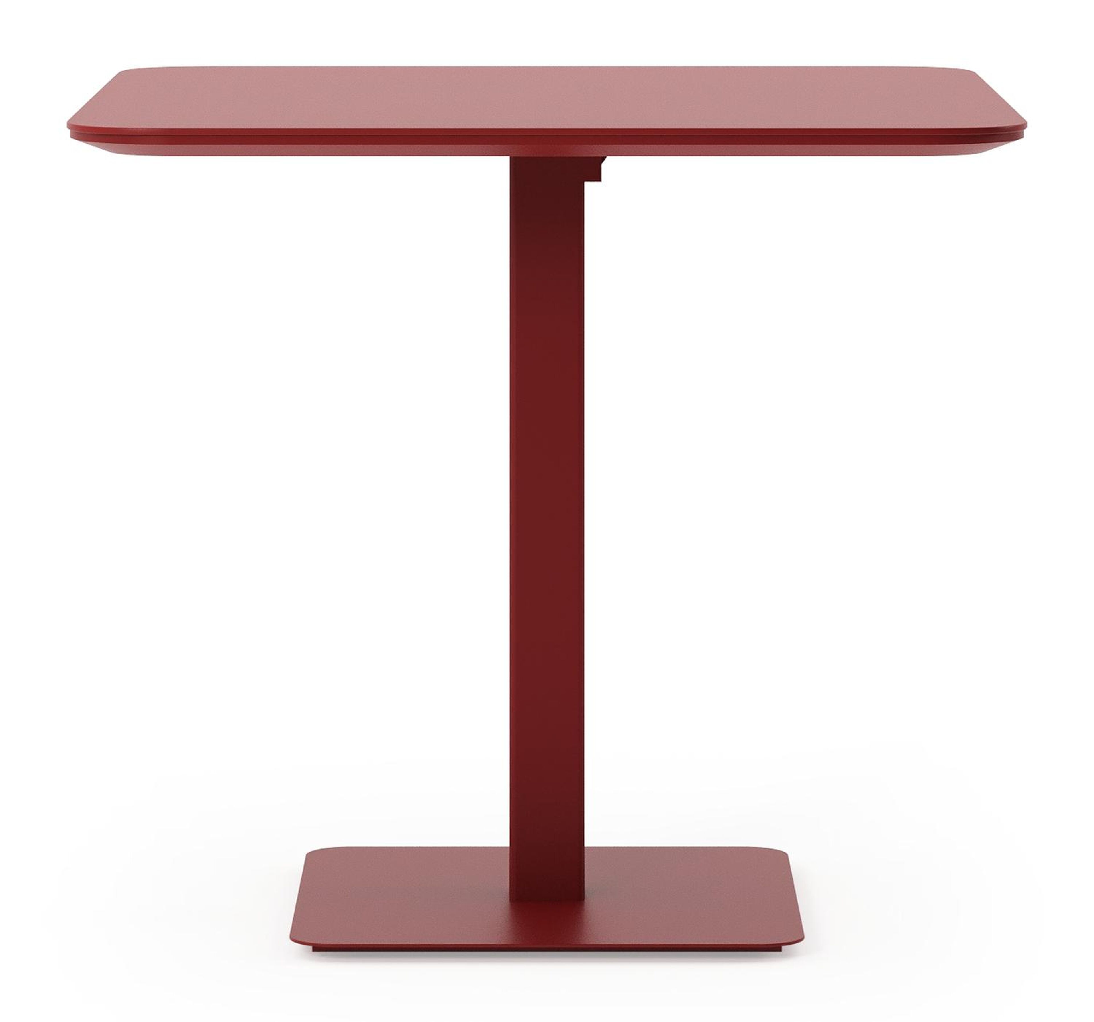 Fano kantelbare tuintafel afgerond vierkant in ruby aluminium - L 80 x B 80 x H 73 cm