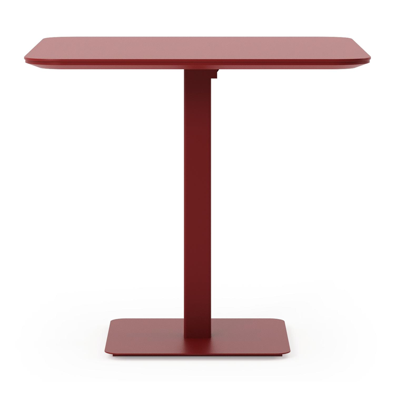 Fano inklapbare tuintafel afgerond vierkant in ruby aluminium - L 80 x B 80 x H 73 cm