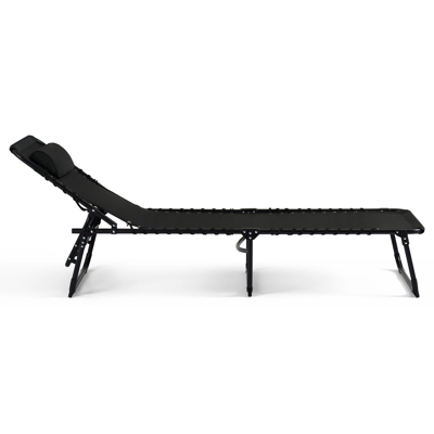 Ensemble de 2 chaises longues réglables Lira en acier noir avec textilène noir