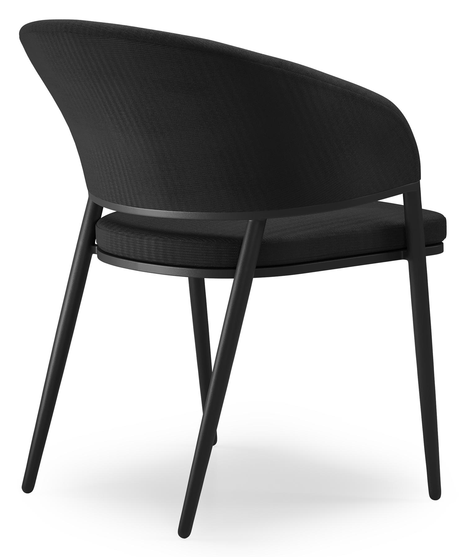 Lacrima tuinstoel in zwart aluminium en zwart comfort textilene