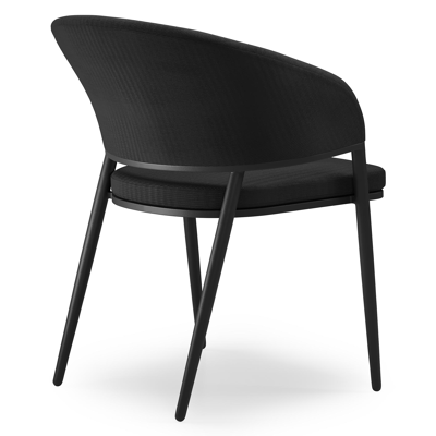 Lacrima tuinstoel in zwart aluminium en zwart comfort textilene