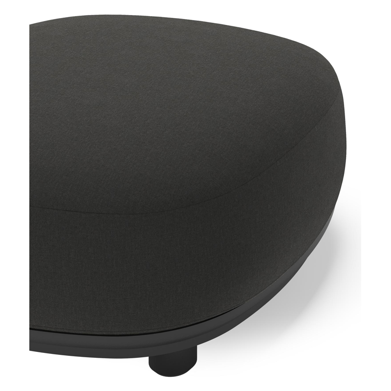 Pouf  Vadelo en aluminium noir et coussin en all weather sunbrella® luxe natte sooty