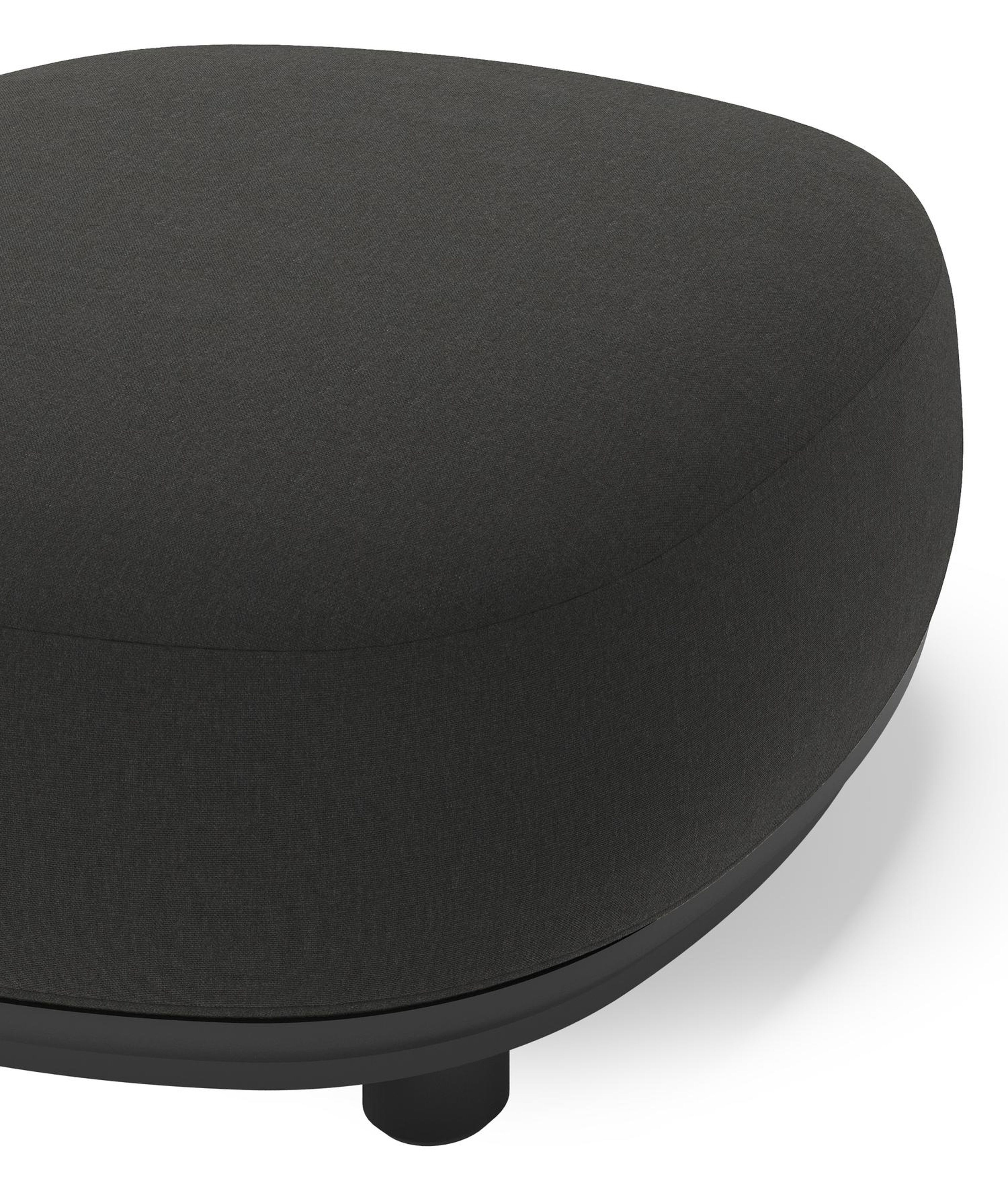 Pouf  Vadelo en aluminium noir et coussin en all weather sunbrella® luxe natte sooty